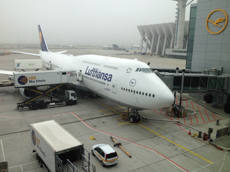 Lufthansa 747-800 at the Gate in Frankfurt
