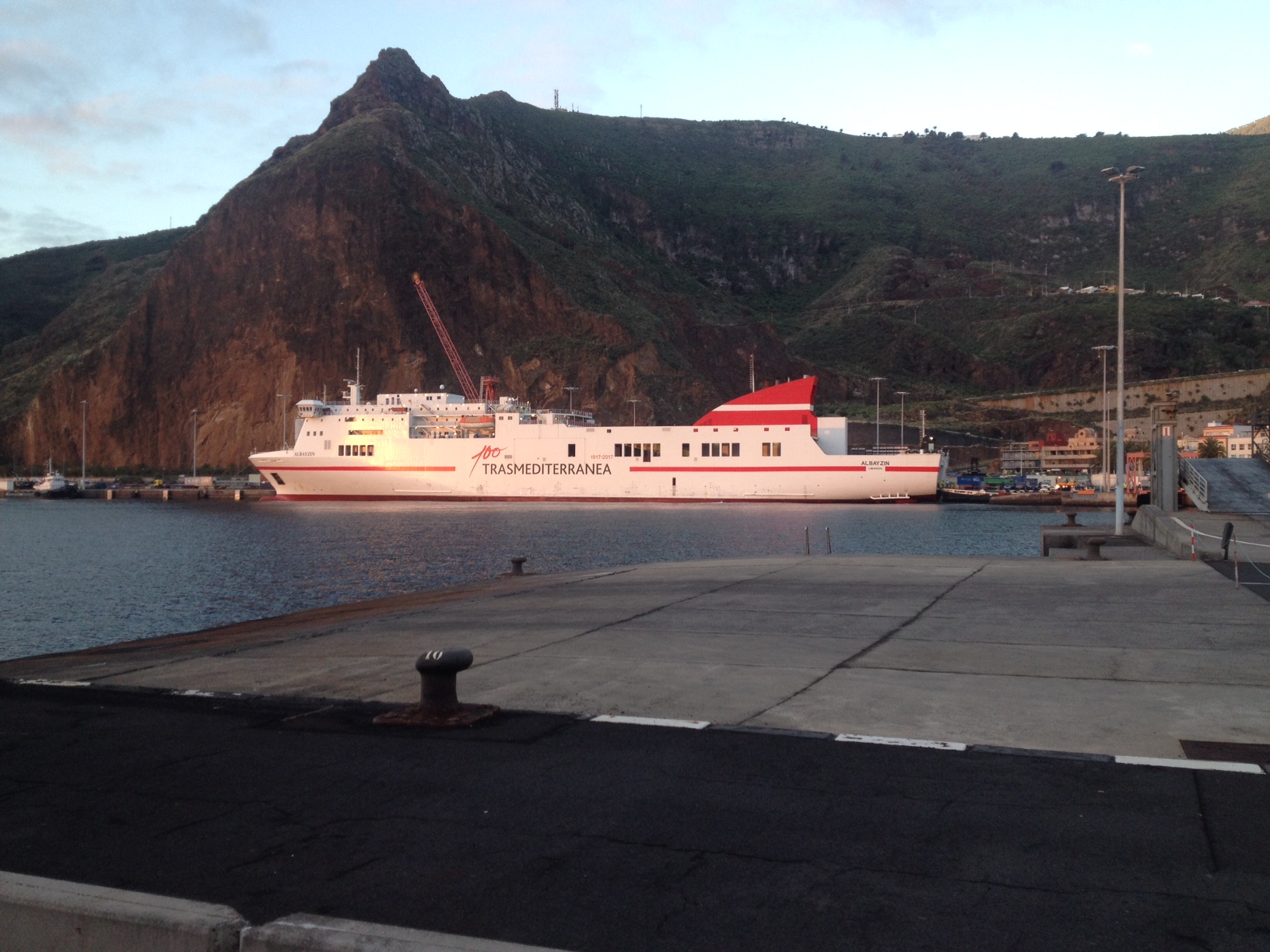 Ferry Albayzin dockin in Santa Crzu de la Palma, Spain