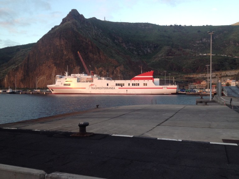 Ferry Albayzin dockin in Santa Crzu de la Palma, Spain