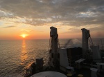 Sunset aboard passenger ferry Panstar Dream (Busan-Osaka)