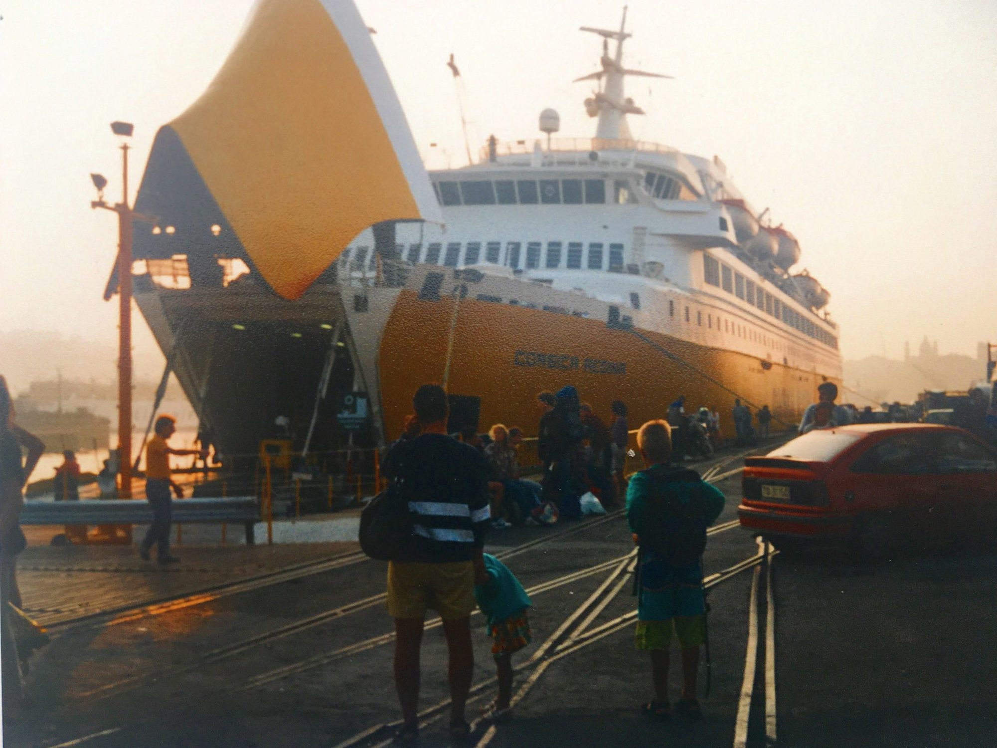 Ferry Corsica Regina in port in Genoa Italy)