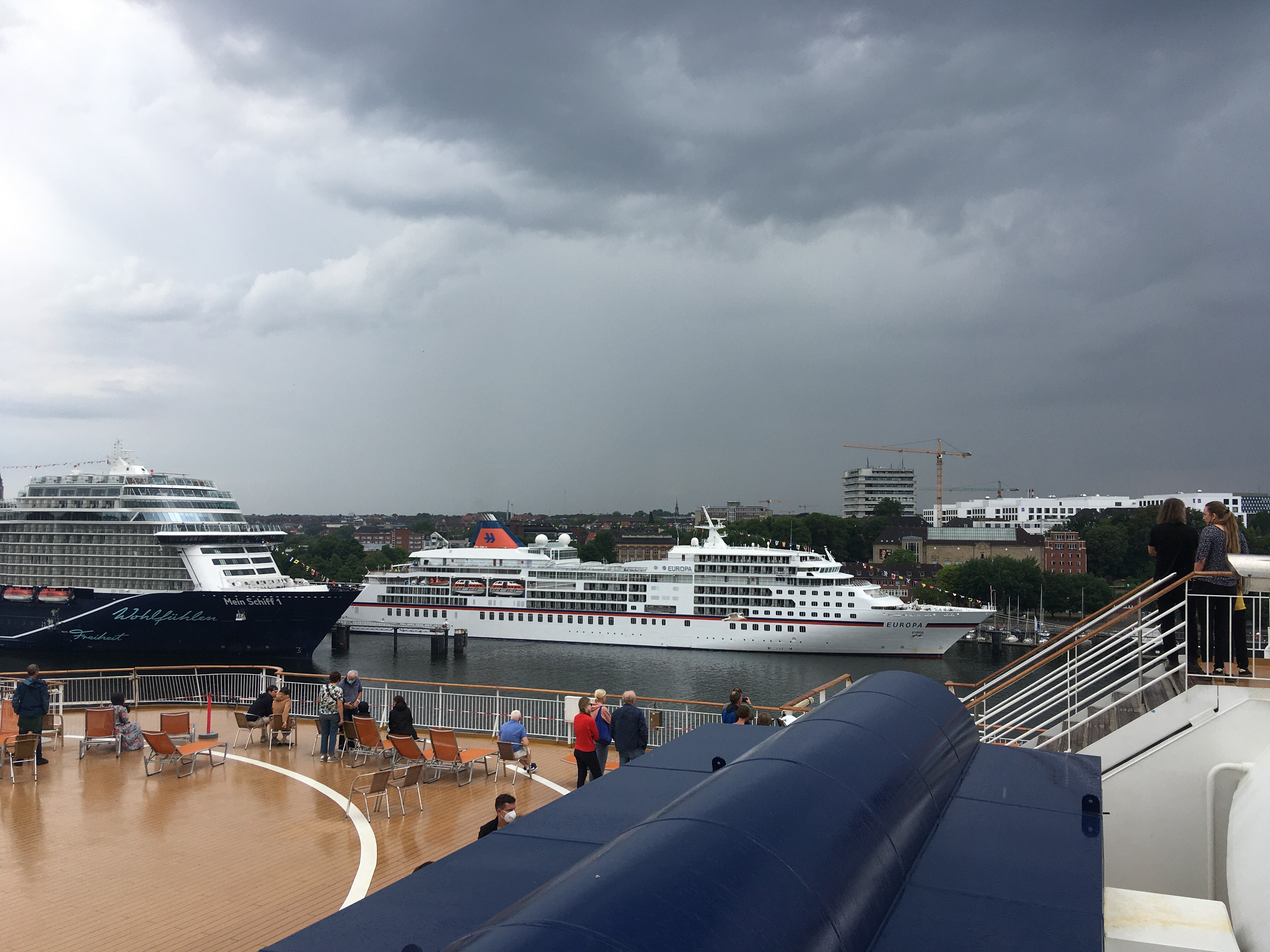 Mein Schiff 5 and Europa in the port of Kiel
