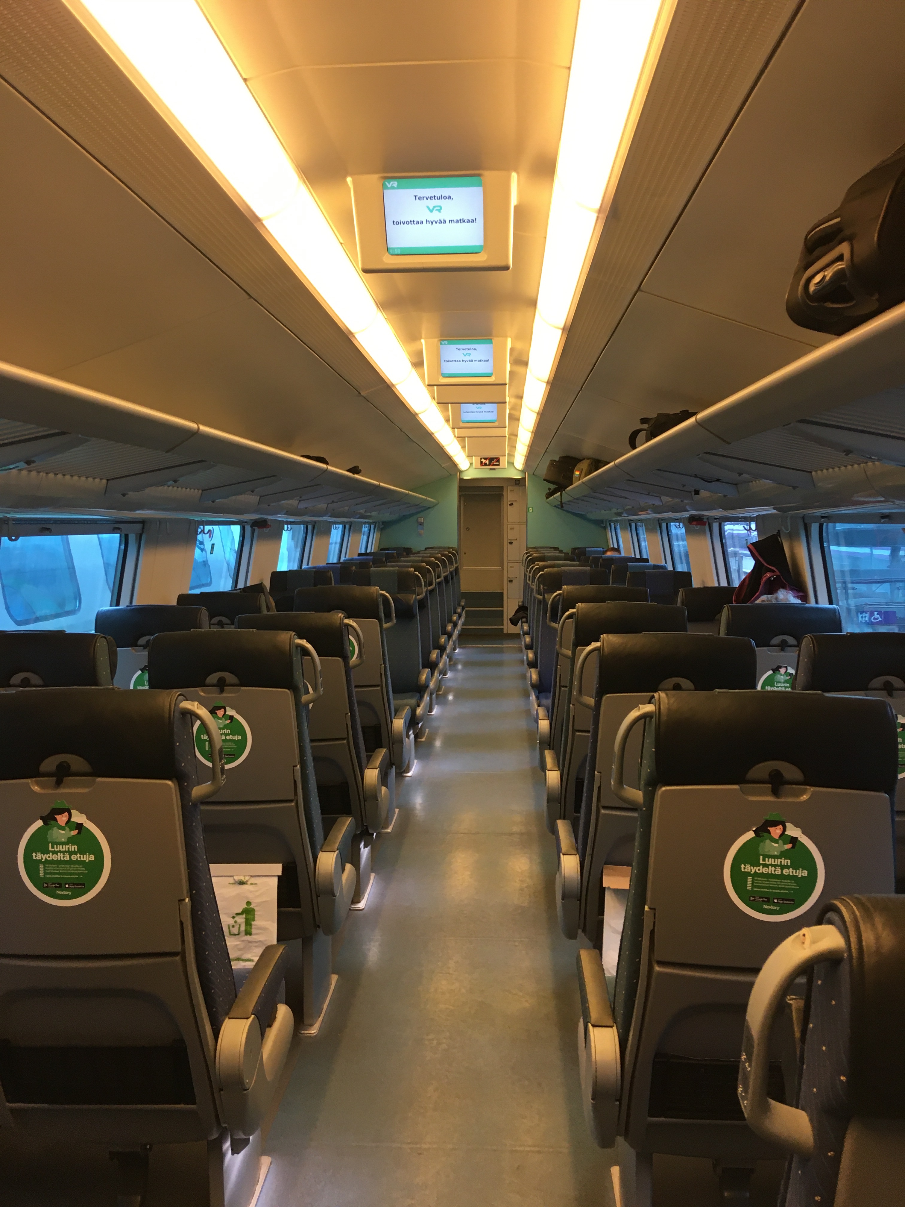 VR Helsinki - Joenssu Seating aboard InterCity 11, Eko Class Upper Deck