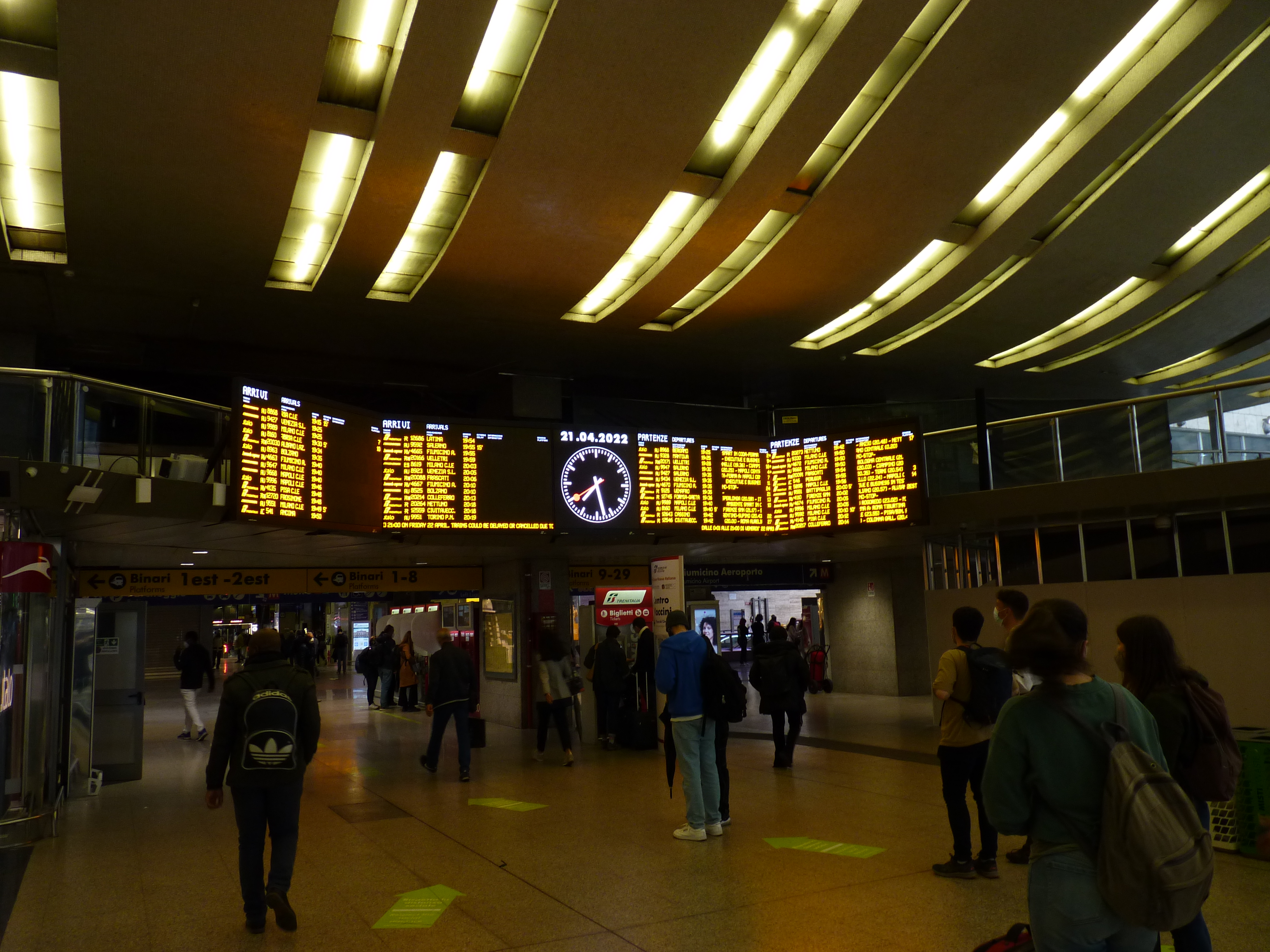 Indicator board at Roma Termini Station