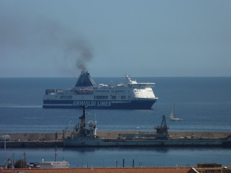 Grimaldi Lines' Ferry Cruise Smeralda steming into the port of Palermo