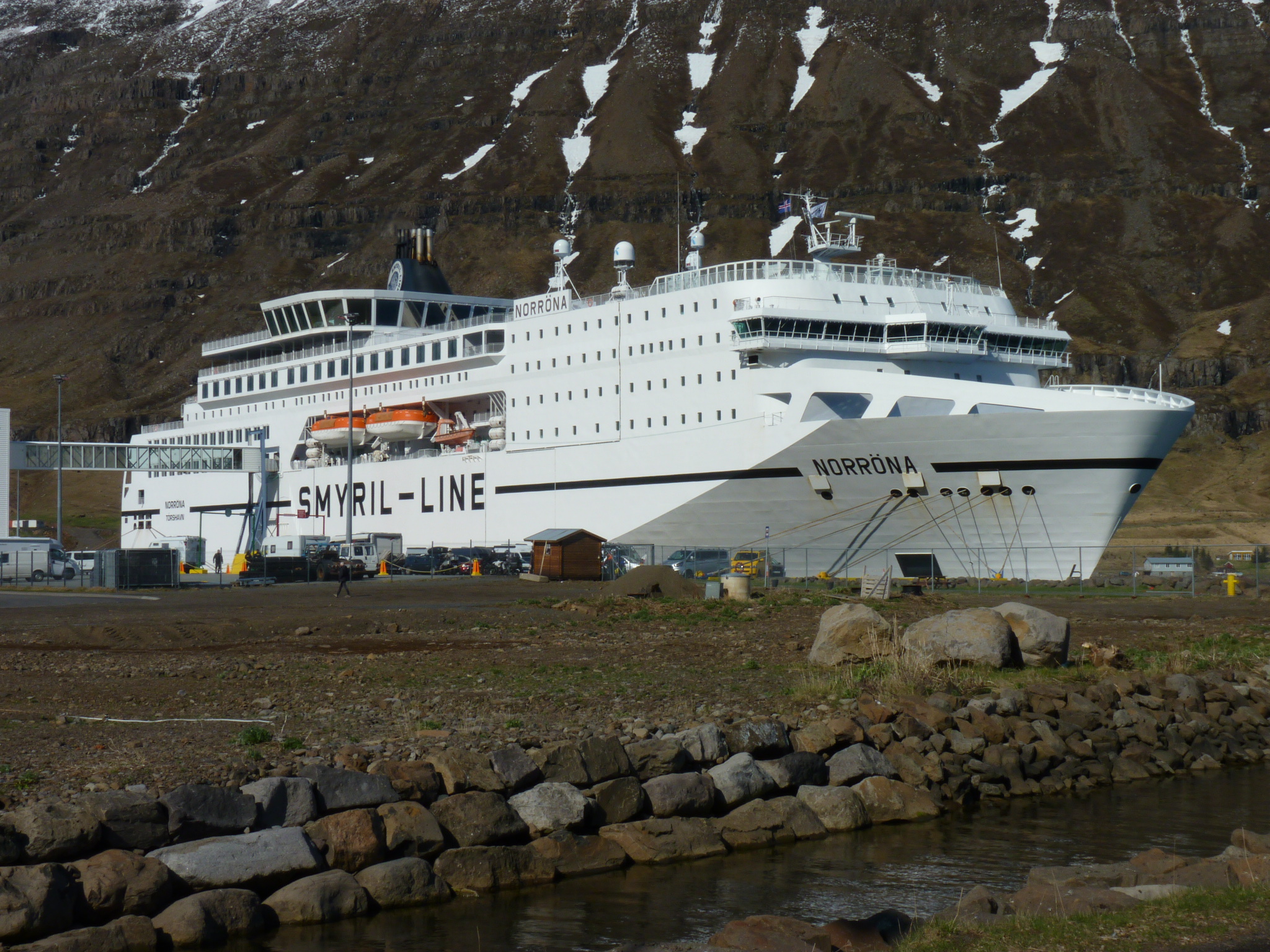 Journey's end - ferry Norröna arriving in Sejdisfjordur, Iceland