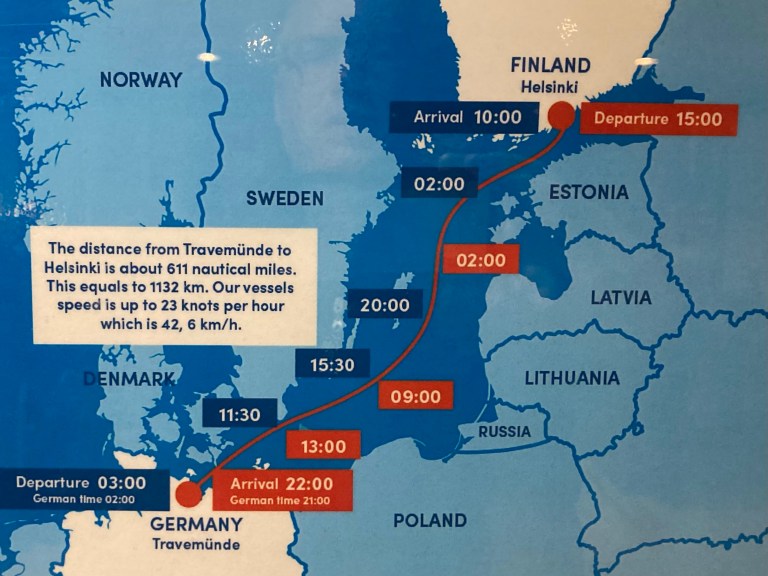 Finnlines route Travemünde to Helsinki