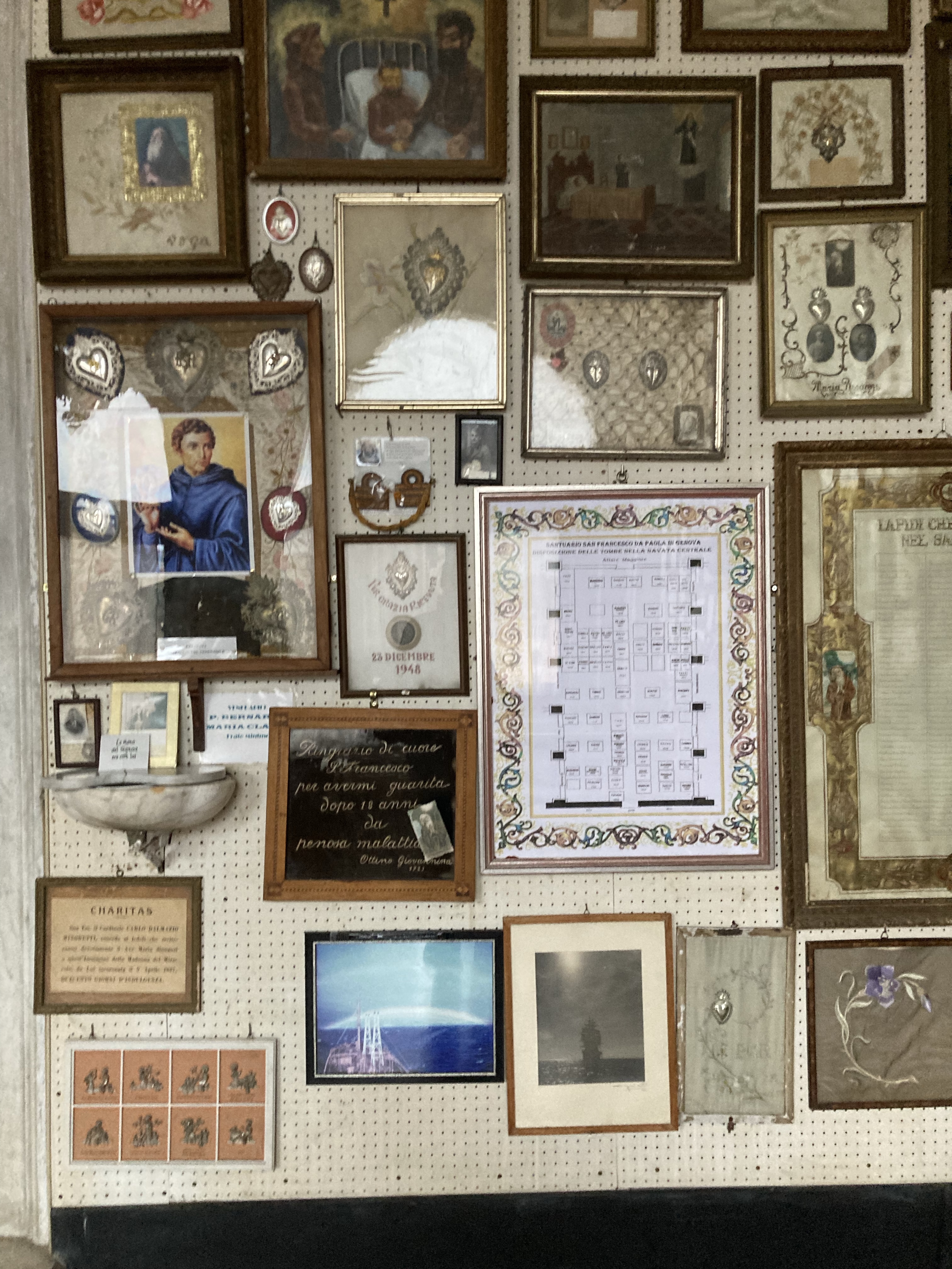 Maritime themed votives in San Franceso di Paola church, Genoa