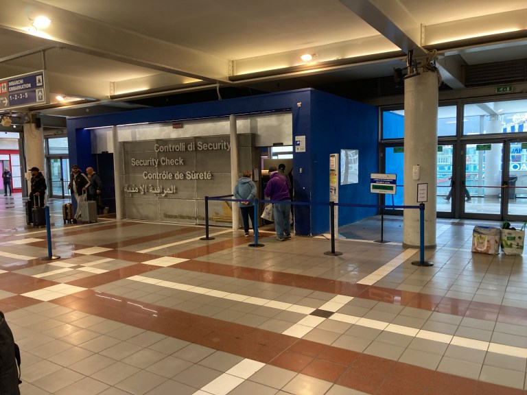 Terminal Traghetti in Genoa Entrance to departure gates