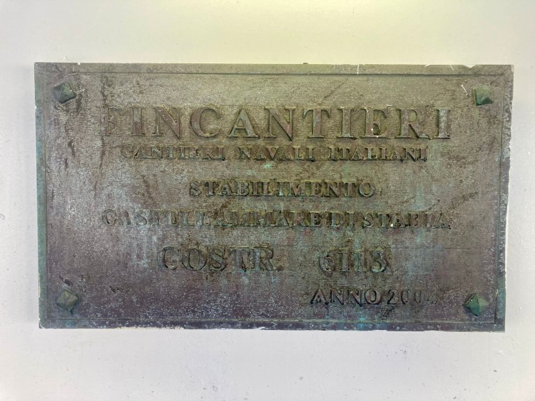 Shipyard plaque Ferry GNV Sirio