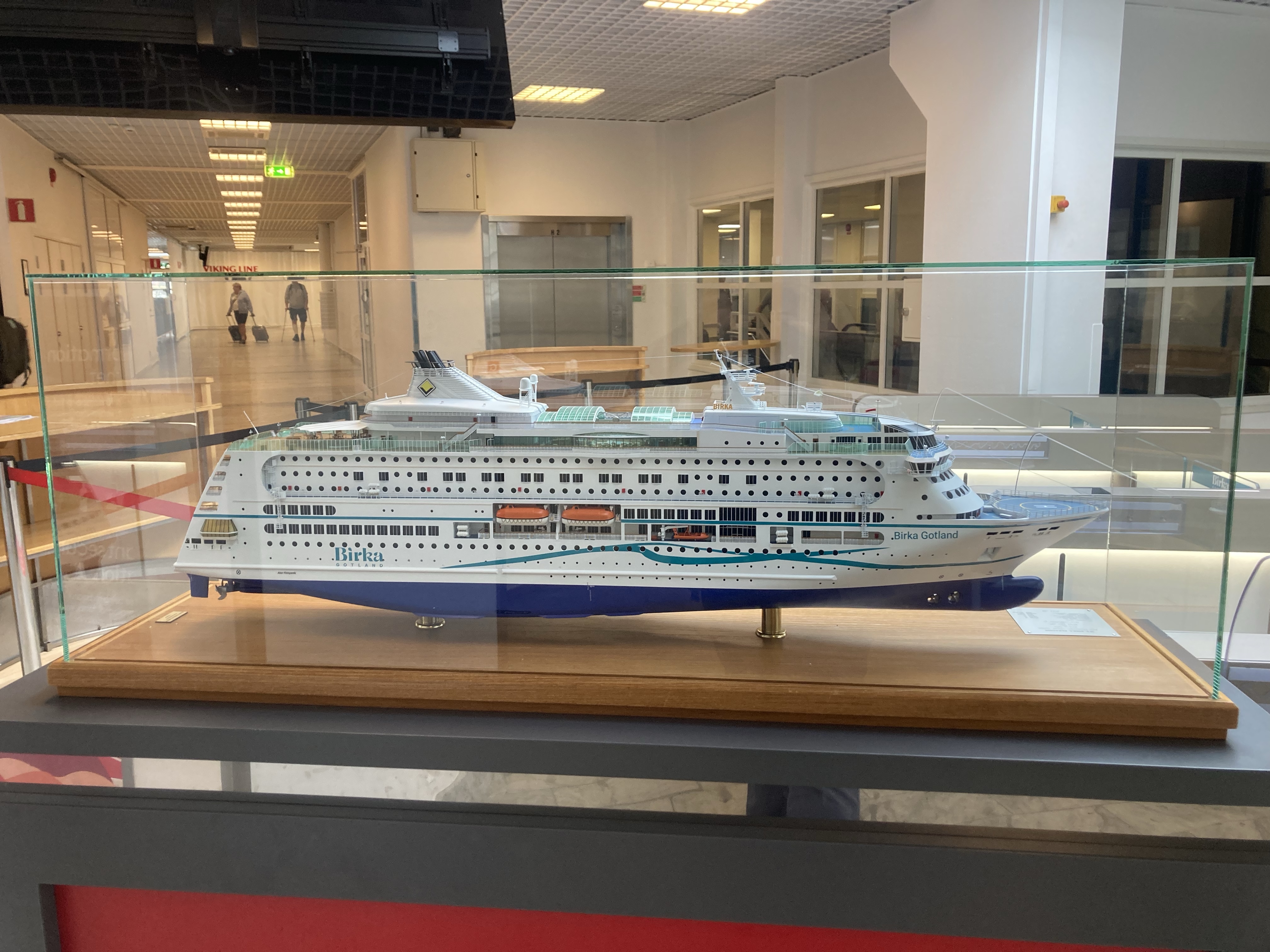 Model of MS Birka Gotland in Stadsgården Ferry Terminal in Stockholm